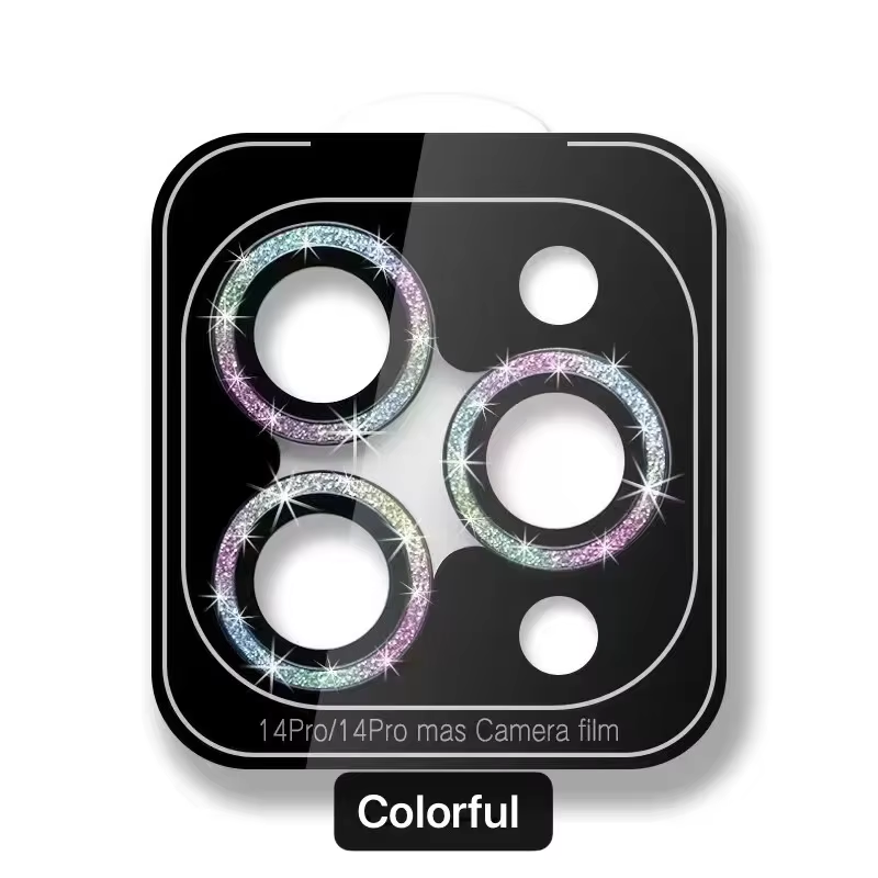 BEISOKY Camera Glitter Shiny Mobile Phone Camera Lens Protector for Iphone 14 15 16 Pro Max