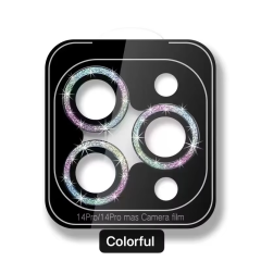 BEISOKY Camera Glitter Shiny Mobile Phone Camera Lens Protector for Iphone 14 15 16 Pro Max