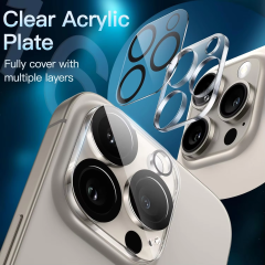 BEISOKY 3D Super Anti Shock Camera Lens Glass Film Anti-scratch Transparent Lens Protector for iPhone 15 16 pro max