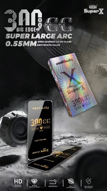 BEISOKY Full Glue 300CC ESD Transparent Super X Screen Tempered Glass for iPhone 16 Pro Max