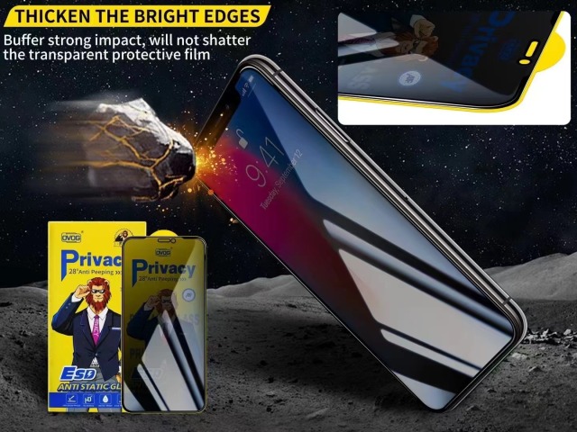 BEISOKY Super X Anti Static Privacy Glass ESD High Quality Full Glue Full Cover Tempered Glass Screen Protector for Iphone 15 Pro Max