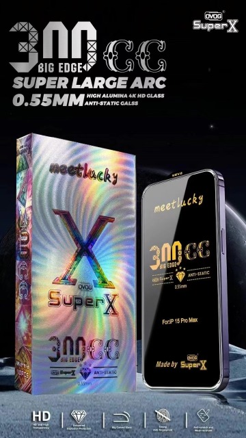 BEISOKY Full Glue 300CC ESD Transparent Super X Screen Tempered Glass for iPhone 16 Pro Max