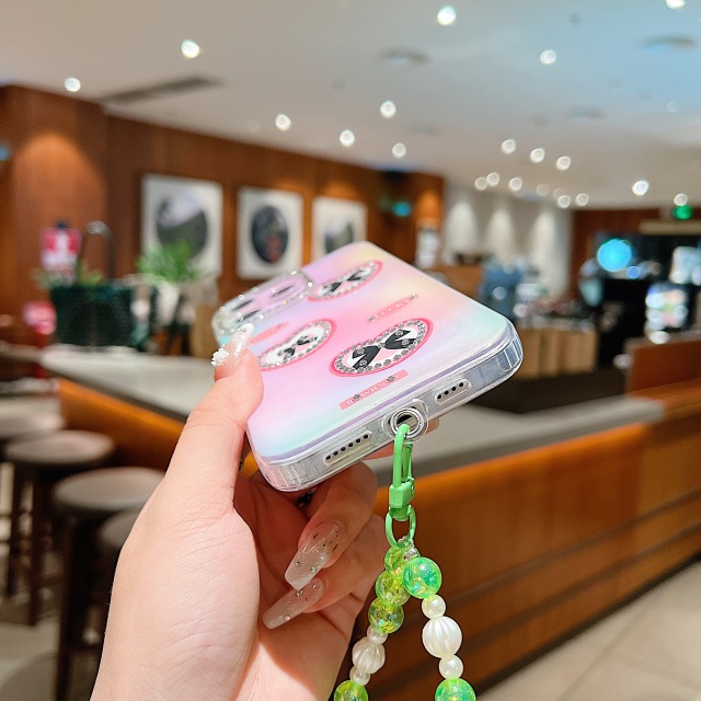 BEISOKY Luxury Butterfly Girl Shiny Diamond Butterfly Phone Case Pearl Phone Strap Soft Shockproof Cover for iPhone 15 16 14