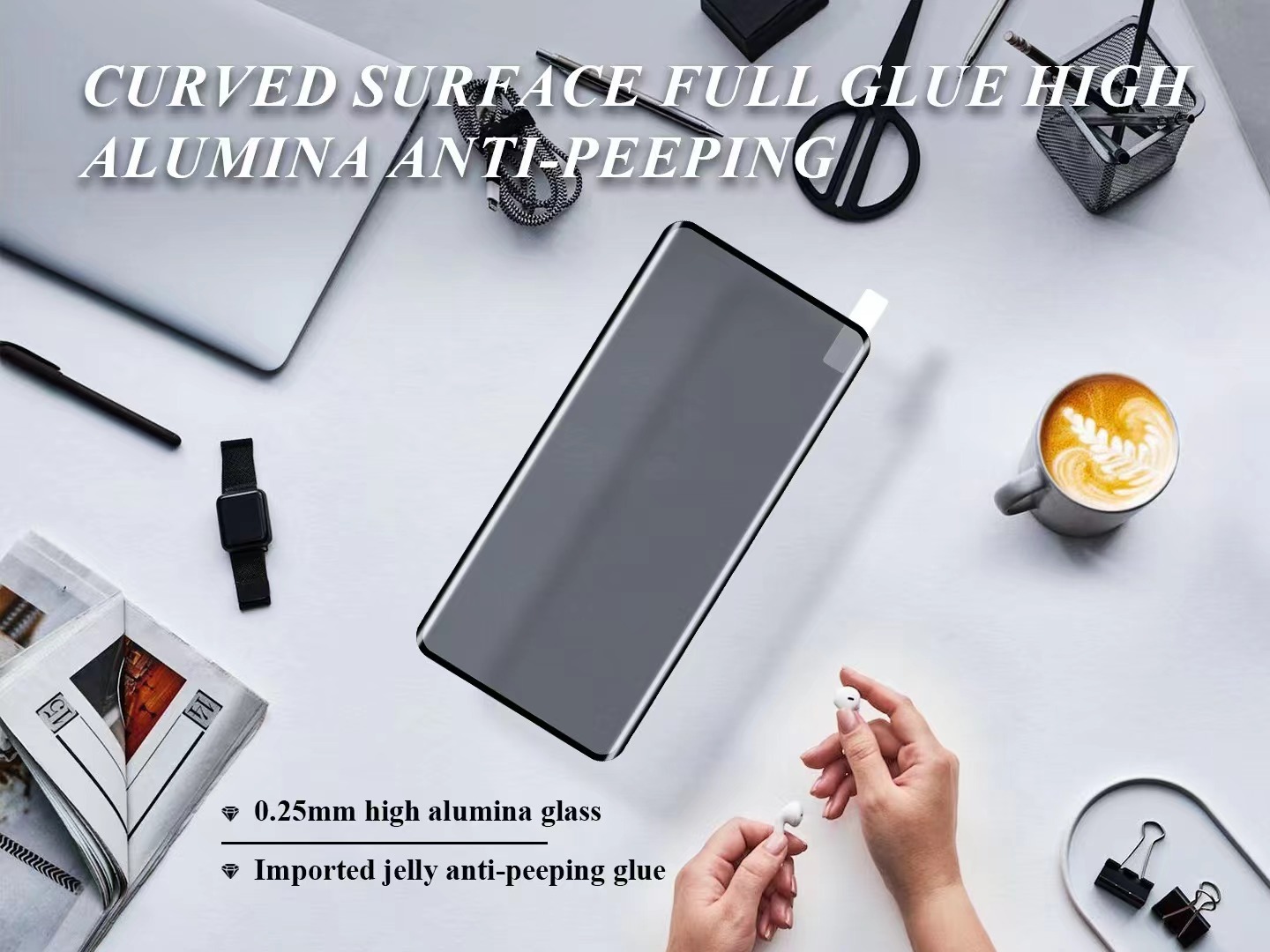 BEISOKY 3D Full Glue Anti Spy Privacy Glass for Samsung Galaxy S24 Plus S24 Ultra S23 S22 S21