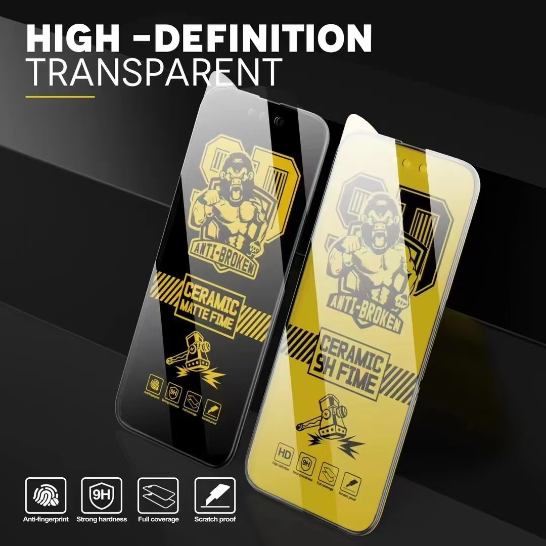 BEISOKY Upgraded 9H King Kong HD Matte Ceramic Screen Protector Gorilla Electroplating Ceramic Film
