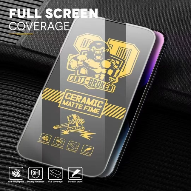 BEISOKY Upgraded 9H King Kong HD Matte Ceramic Screen Protector Gorilla Electroplating Ceramic Film