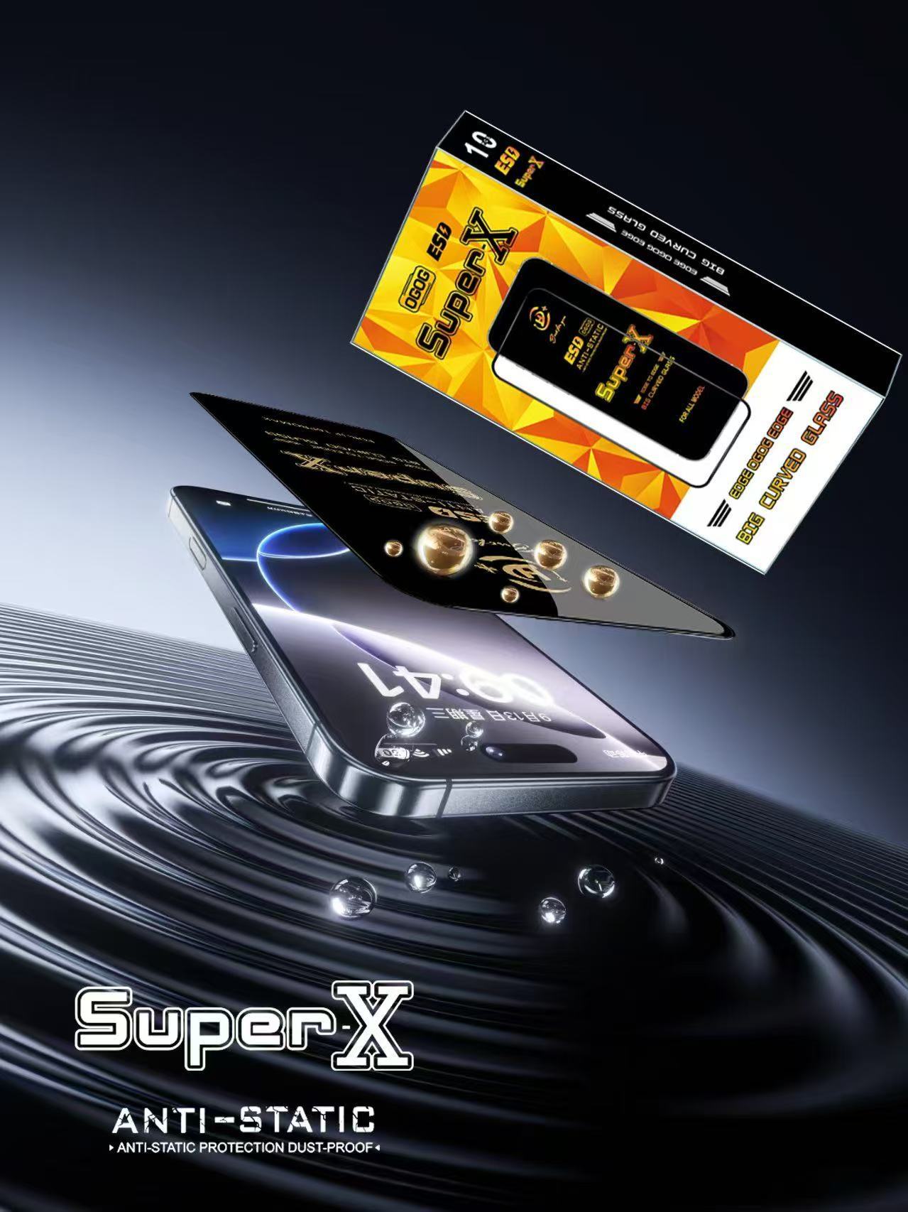 BEISOKY Mobile Super X Esd Screen Protector Glass Telephone Accessories Anti-Static Screen Protectors