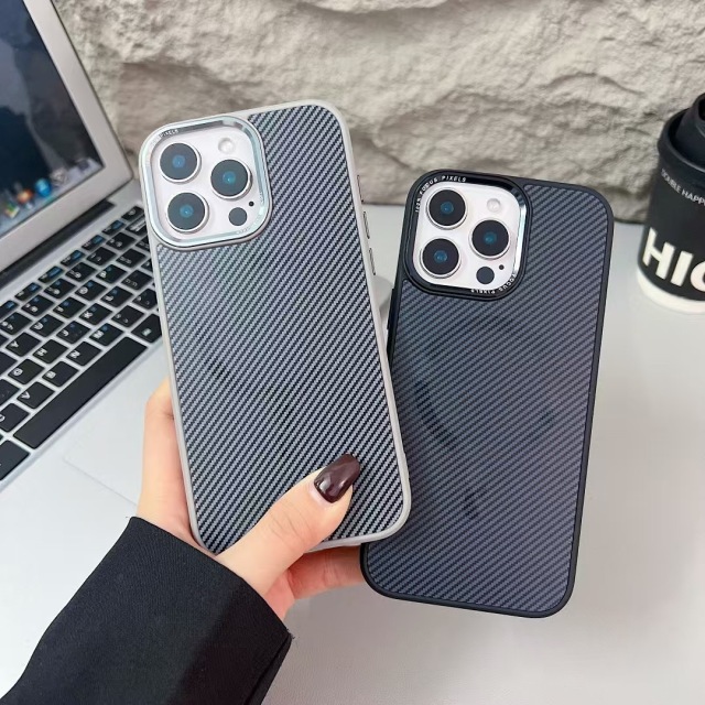 BEISOKY Luxury Hardware Carbon Fiber Defender Magnetic Armor Case for iPhone 16 12 13 14 15 16 Pro Max Shockproof Back Cover