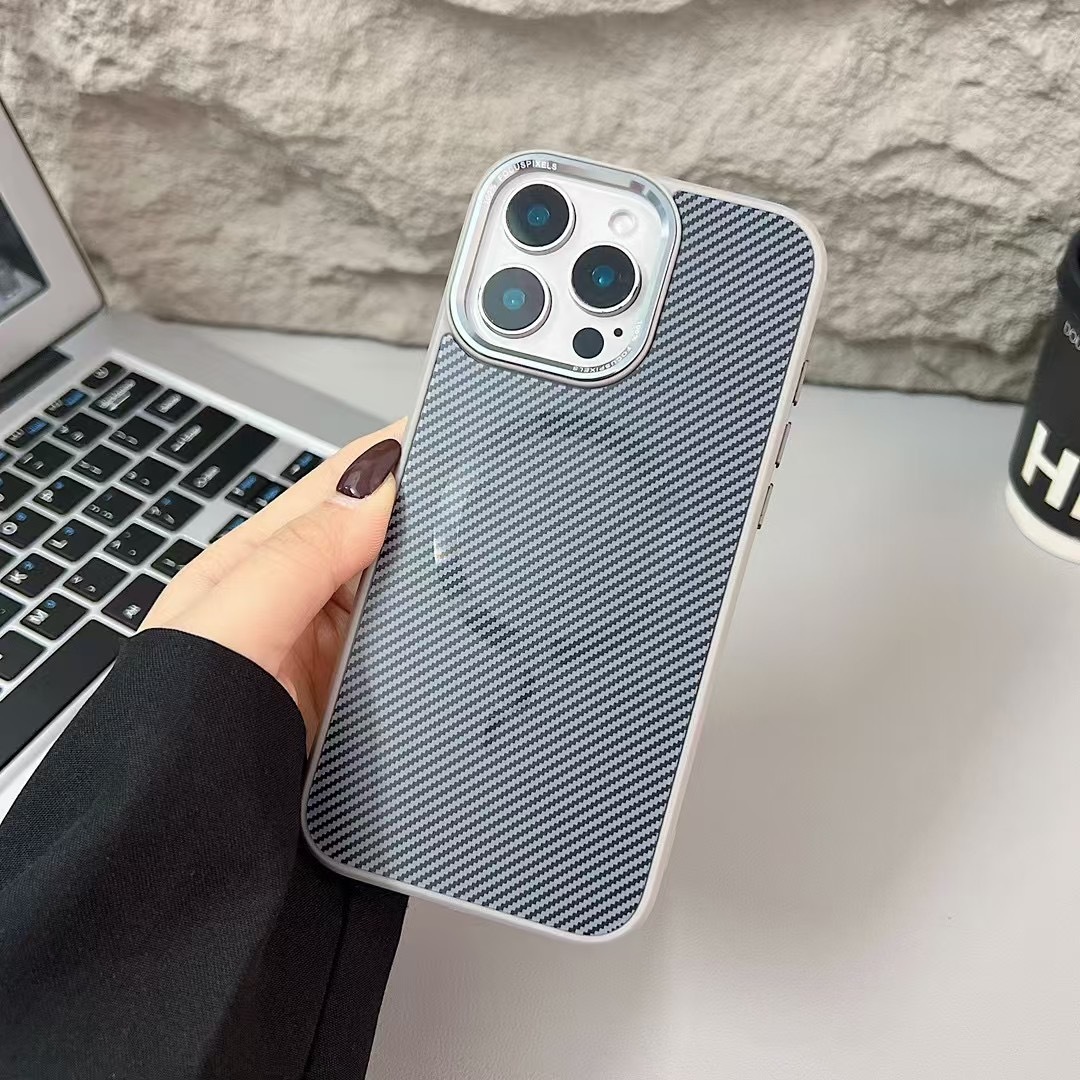 BEISOKY Luxury Hardware Carbon Fiber Defender Magnetic Armor Case for iPhone 16 12 13 14 15 16 Pro Max Shockproof Back Cover