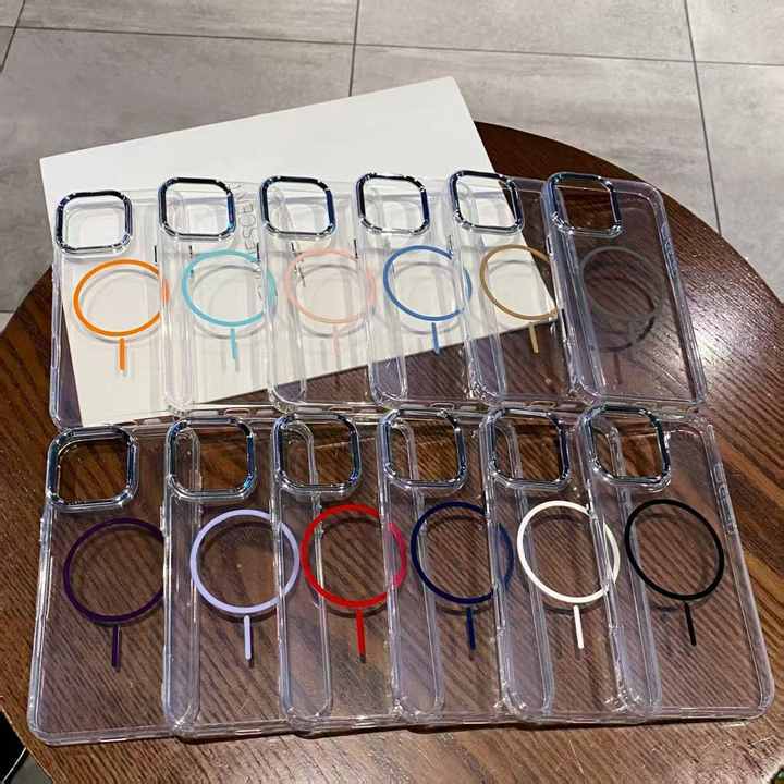 BEISOKY Fashion TPU Clear Wireless Charge Phone Case Magnetic Phone Cover for iphone 16 15 14 13 Pro Max