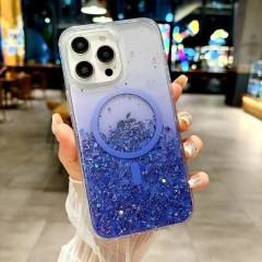 BEISOKY Luxury Gradient Colorful Ladies Design Shiny Glitter Magnetic Mobile Glitter Cover Case for iPhone 15 14 Pro Max 16
