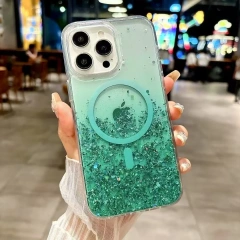 BEISOKY Luxury Gradient Colorful Ladies Design Shiny Glitter Magnetic Mobile Glitter Cover Case for iPhone 15 14 Pro Max 16