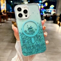 BEISOKY Luxury Gradient Colorful Ladies Design Shiny Glitter Magnetic Mobile Glitter Cover Case for iPhone 15 14 Pro Max 16