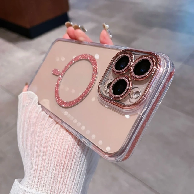 BEISOKY Luxury Transparent Clear Bling Glitter Cases with Magnetic Cover Phone Case for iPhone 16 Pro Max 16 15 14 13 12 Pro
