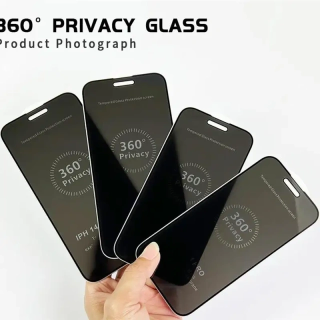 BEISOKY New Arrival Anti-peeping Full Cover Anti Spy 360 Degree Privacy Glass Screen Protector for iPhone 16 15 14 Pro Max