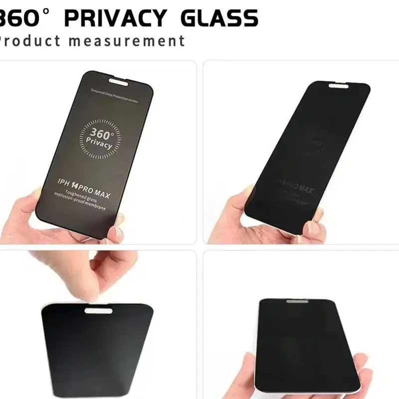 BEISOKY New Arrival Anti-peeping Full Cover Anti Spy 360 Degree Privacy Glass Screen Protector for iPhone 16 15 14 Pro Max