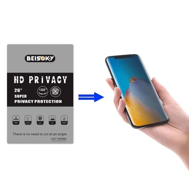 BEISOKY Factory Customized Logo Anti Spy Film Sheet HD Clear Privacy Flexible Hydrogel Film for Any Phone Models