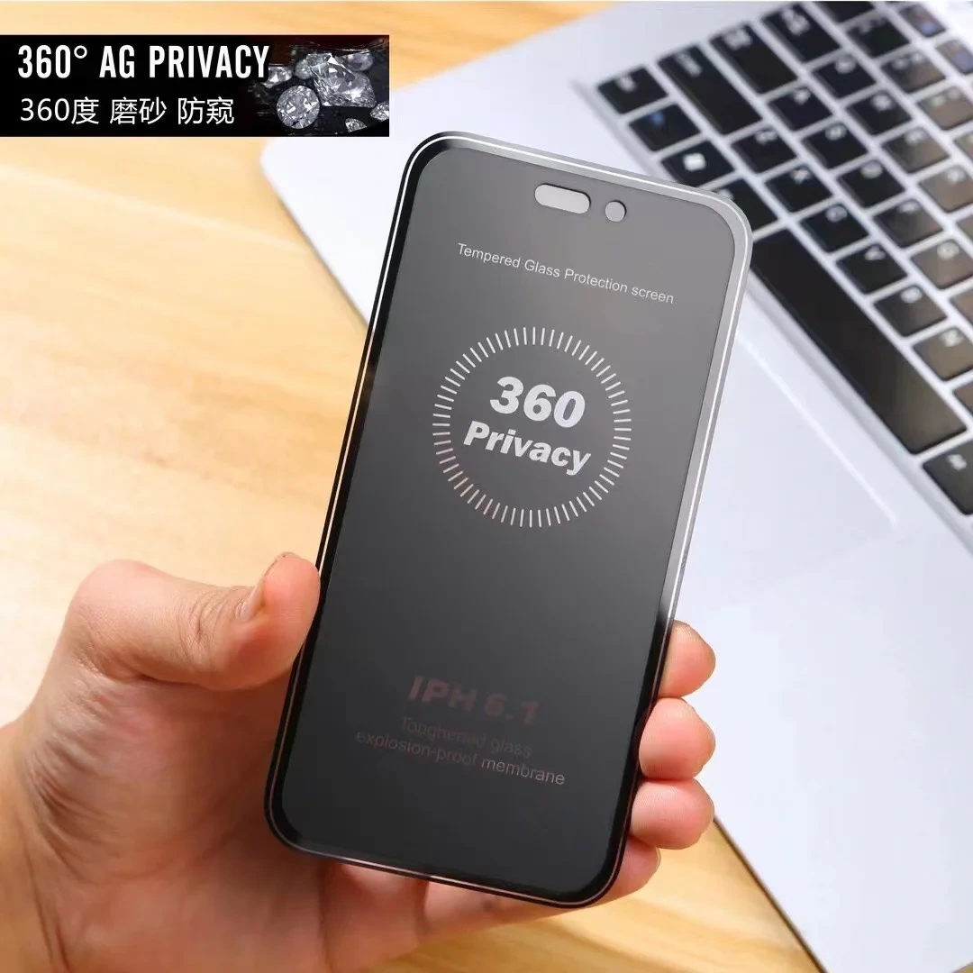 BEISOKY Best Matte Privacy Tempered Glass Mobile Phone Film Anti Spy 360 Privacy Screen Protector for iPhone 16 Pro Max