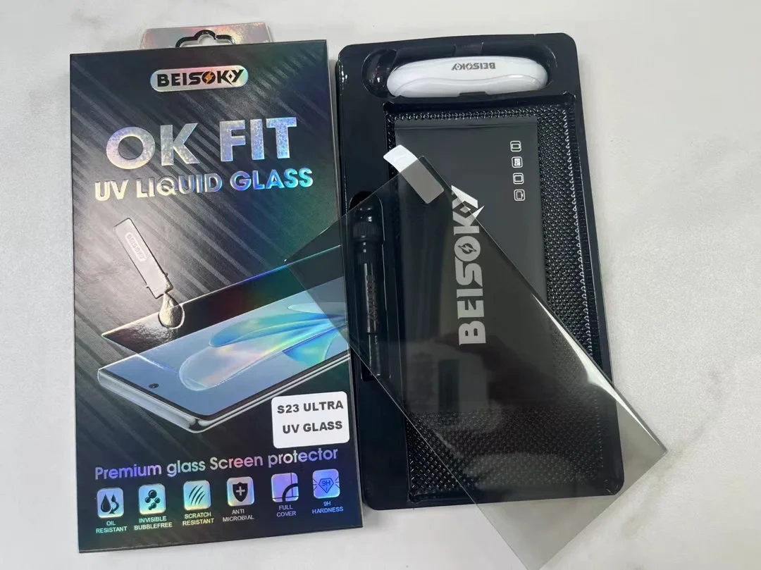 BEISOKY Nano Liquid Glue Anti spy Privacy 3D UV Curved Tempered Glass Screen Protector for Samsung S24 S25 ultra S25 Plus S23 ultra Film