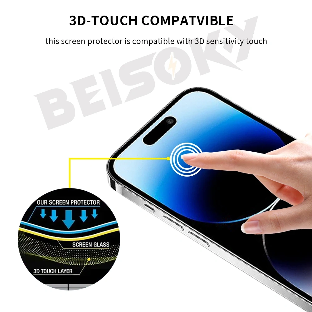 BEISOKY Full Cover Mobile Phone Privacy Anti-spy Tempered Glass Privacy Screen Protector Film for iphone 13 14 15 16