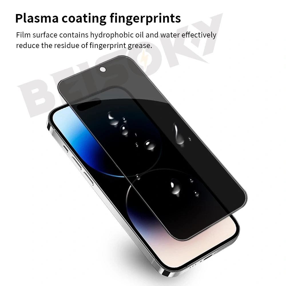 BEISOKY Full Cover Mobile Phone Privacy Anti-spy Tempered Glass Privacy Screen Protector Film for iphone 13 14 15 16