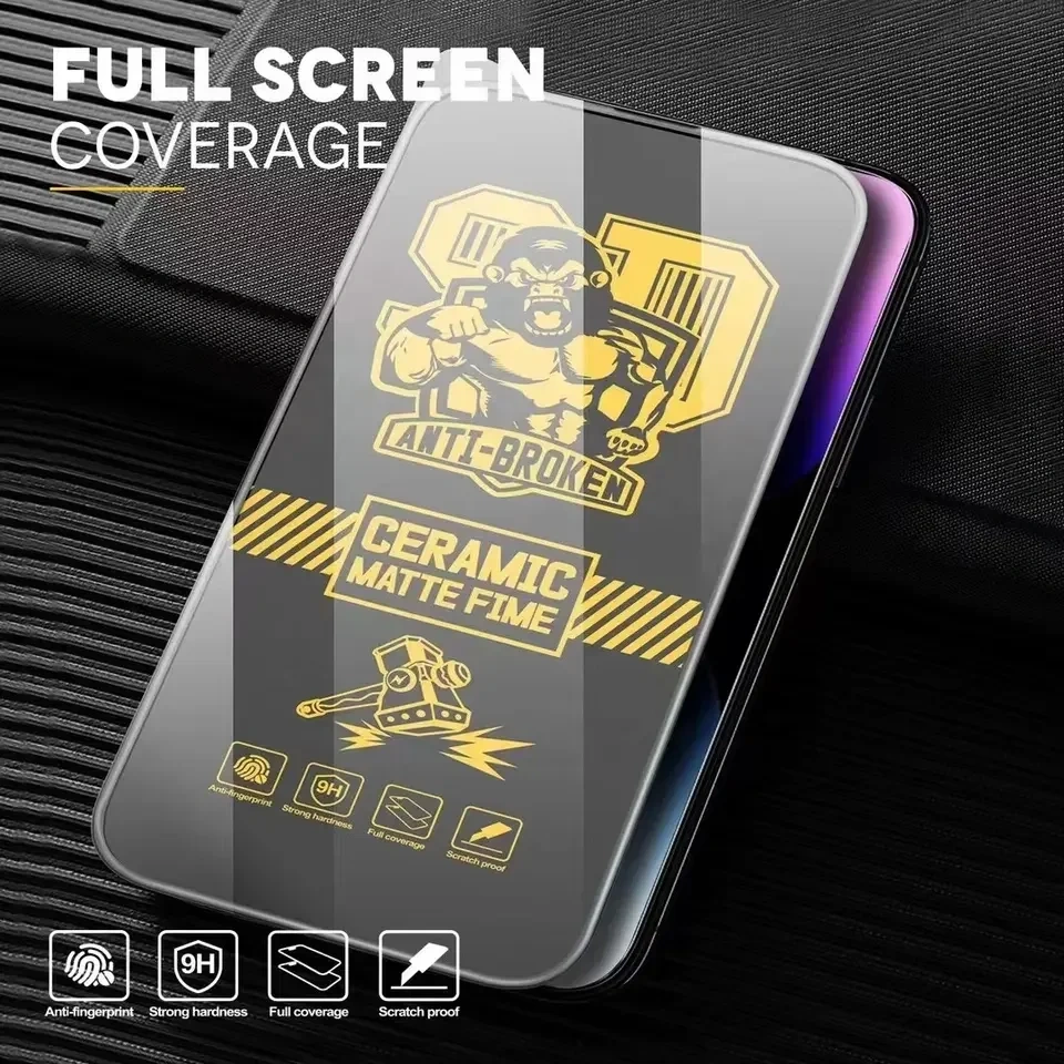 BEISOKY Wholesale Anti Shock Hydrogel Ceramic Matte Film 9H Hardness Anti-fingerprint Frosted Screen Protector for iPhone 14 15 Pro Max