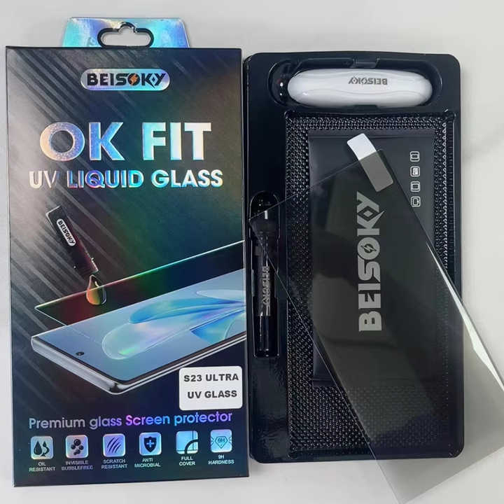 BEISOKY Nano Liquid Glue Anti spy Privacy 3D UV Curved Tempered Glass Screen Protector for Samsung S24 S25 ultra S25 Plus S23 ultra Film