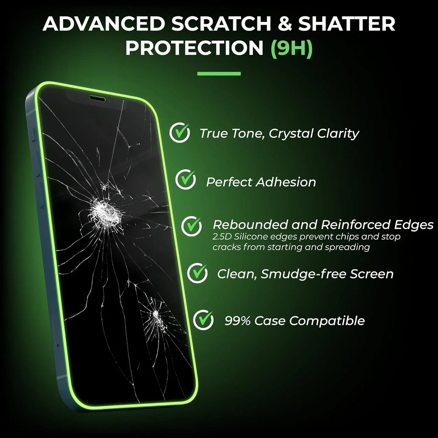 BEISOKY 9H High Clear Glow in Dark Anti-Scratch Mobile Phone Luminous Tempered Glass Screen Protectors for iPhone 16 pro max
