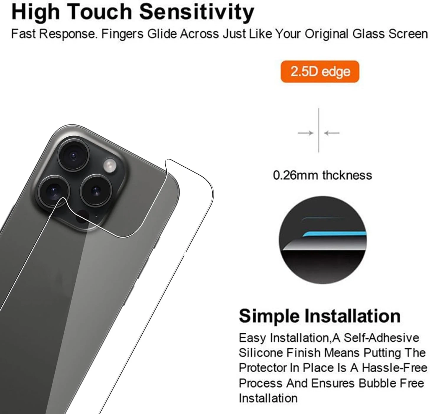 BEISOKY HD Clear Back Film Tempered Glass Screen Protectors for Iphone 15 14 13 12 11 Pro Max X XS XR MAX 6 7 8 Plus