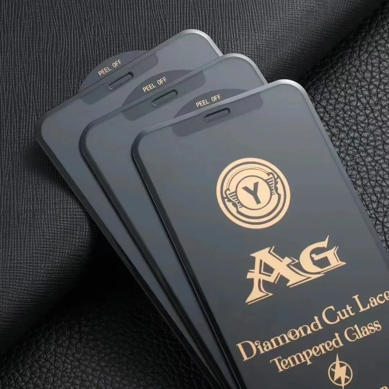 BEISOKY Premium Diamond Cut Lace 9H Tempered Glass Large Curve AG Matte Anti-Glare Tempered Glass Screen Protector for iPhone 15 16
