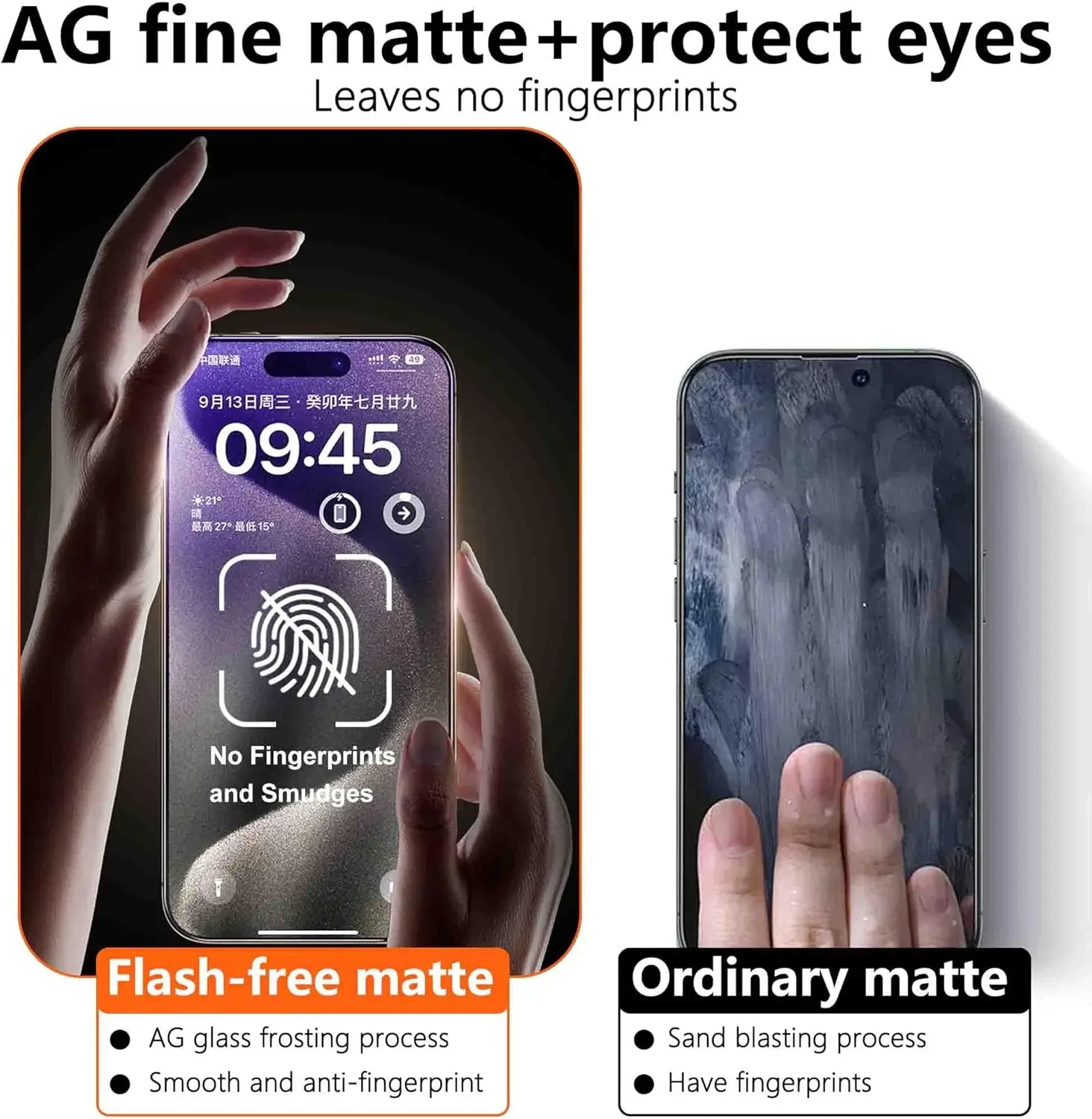 BEISOKY Newest Blue Light Blocking AG Matte Tempered Glass Screen Protector Anti-Glare Anti Blue Light Glass for iPhone 14 15 16 17 Pro Max