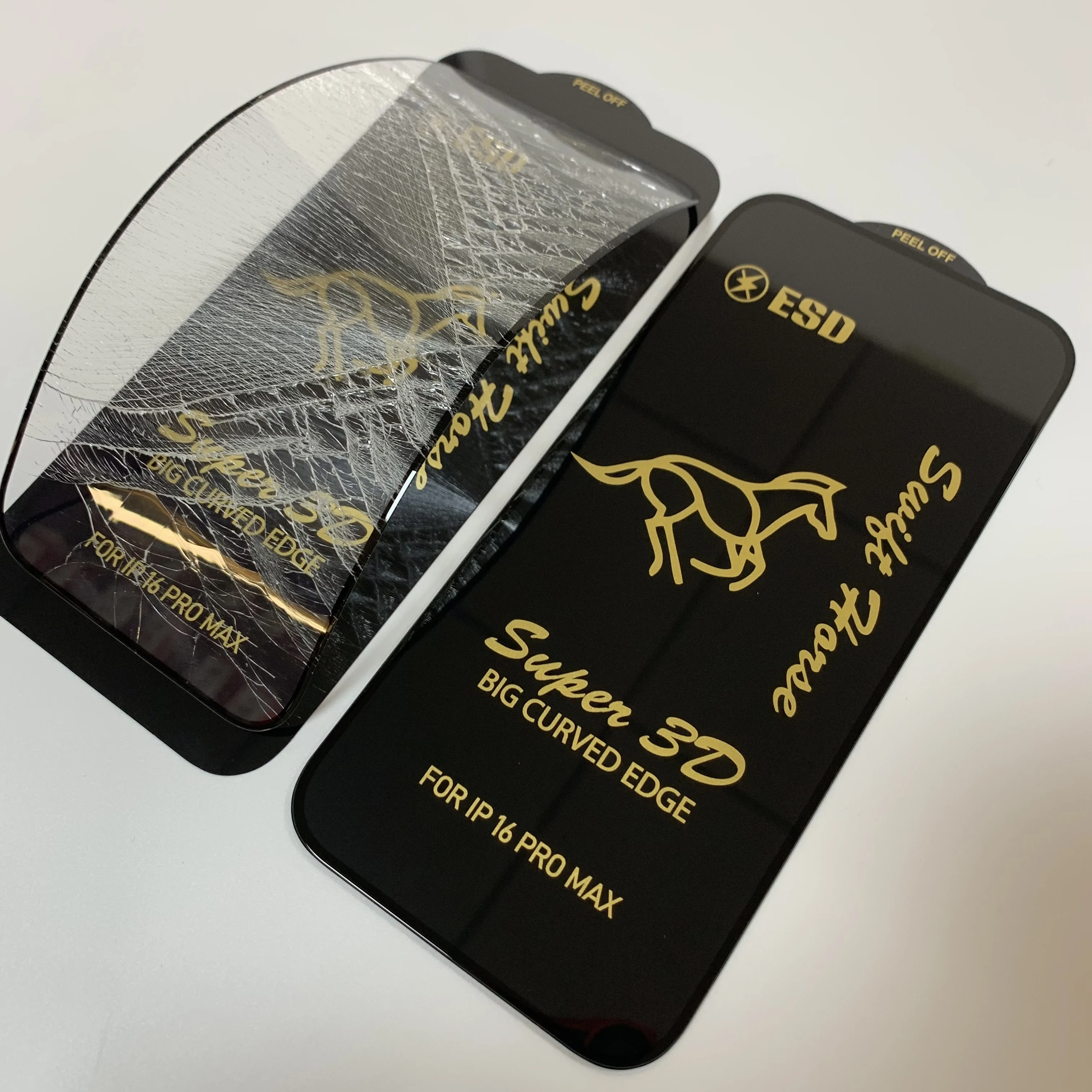 BEISOKY Full Glue Cell Phone Protector Mobile Protection ESD Transparent Glass Screen Tempered Glass for iPhone 15 Plus 16 Pro Max
