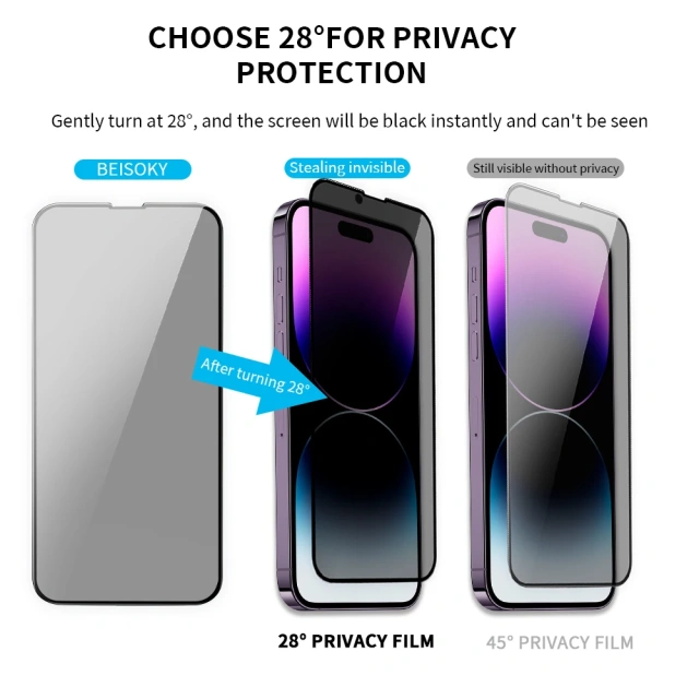 BEISOKY High Aluminum Privacy Anti Peep Glass Support Fingerprint Unlock Anti Spy Tempered Glass for Samsung S25 S25 Plus S25 ultra
