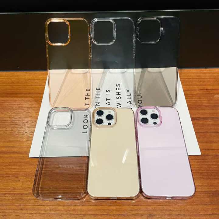 BEISOKY Transparent Design Mobile Cell Phone Cover Candy Color Transparent Hard PC Case for iPhone 17 16 15 14 13 12 11 Pro Max