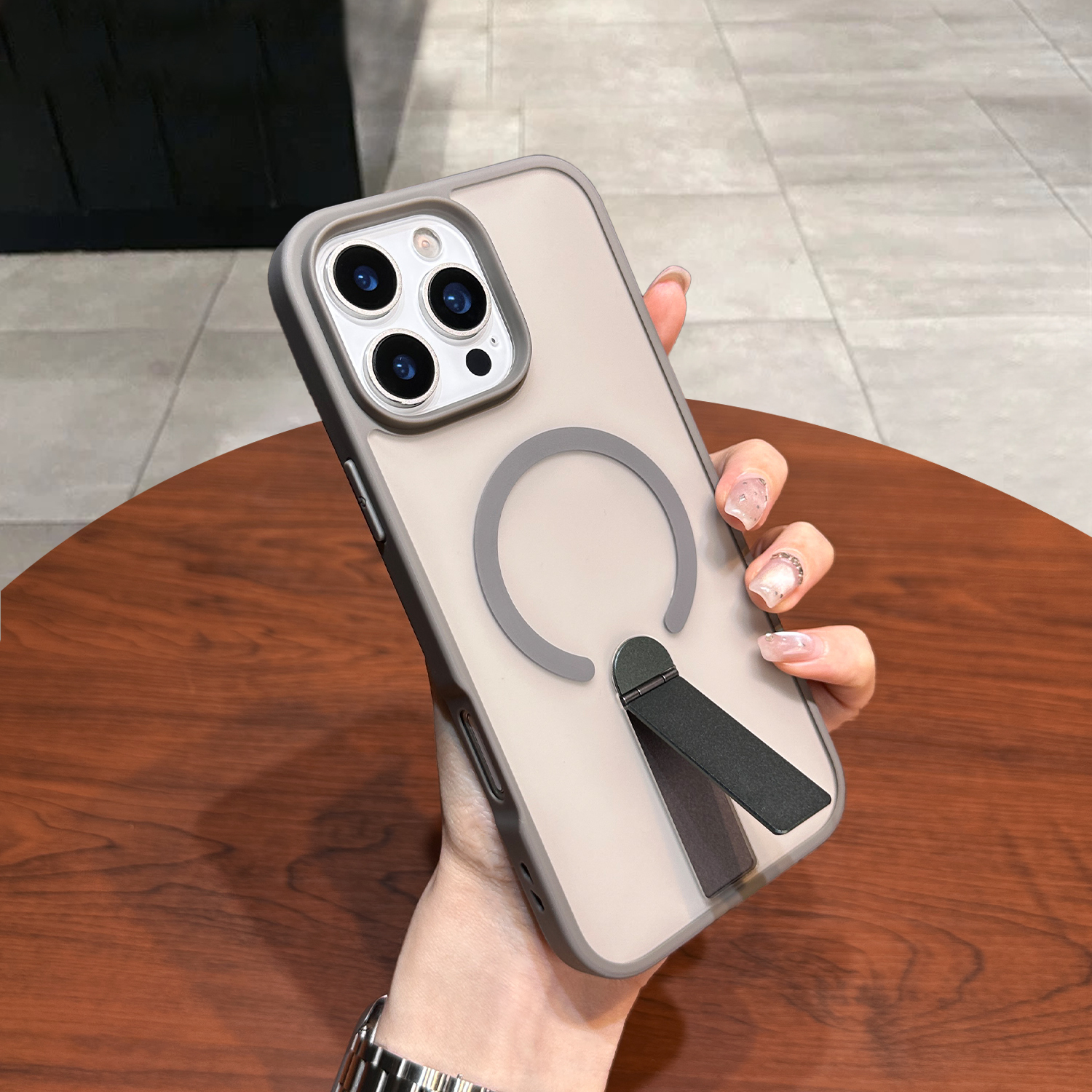 BEISOKY Trending Invisible Kickstand Back Case Kickstand Matte Magnetic Phone Case for iPhone 16 17 Pro Max