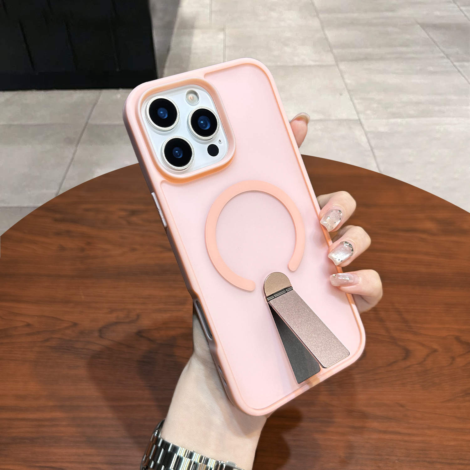 BEISOKY Trending Invisible Kickstand Back Case Kickstand Matte Magnetic Phone Case for iPhone 16 17 Pro Max
