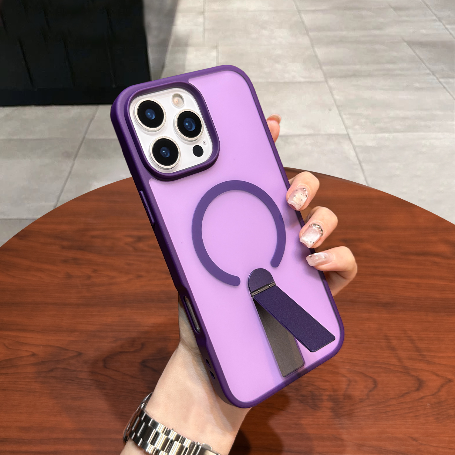 BEISOKY Trending Invisible Kickstand Back Case Kickstand Matte Magnetic Phone Case for iPhone 16 17 Pro Max