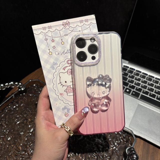 BEISOKY New Hello Kitty Cat Mobile Phone Case Cartoon Shockproof Back Cover for iPhone 17 16 15 14 13 12 11 Pro Max