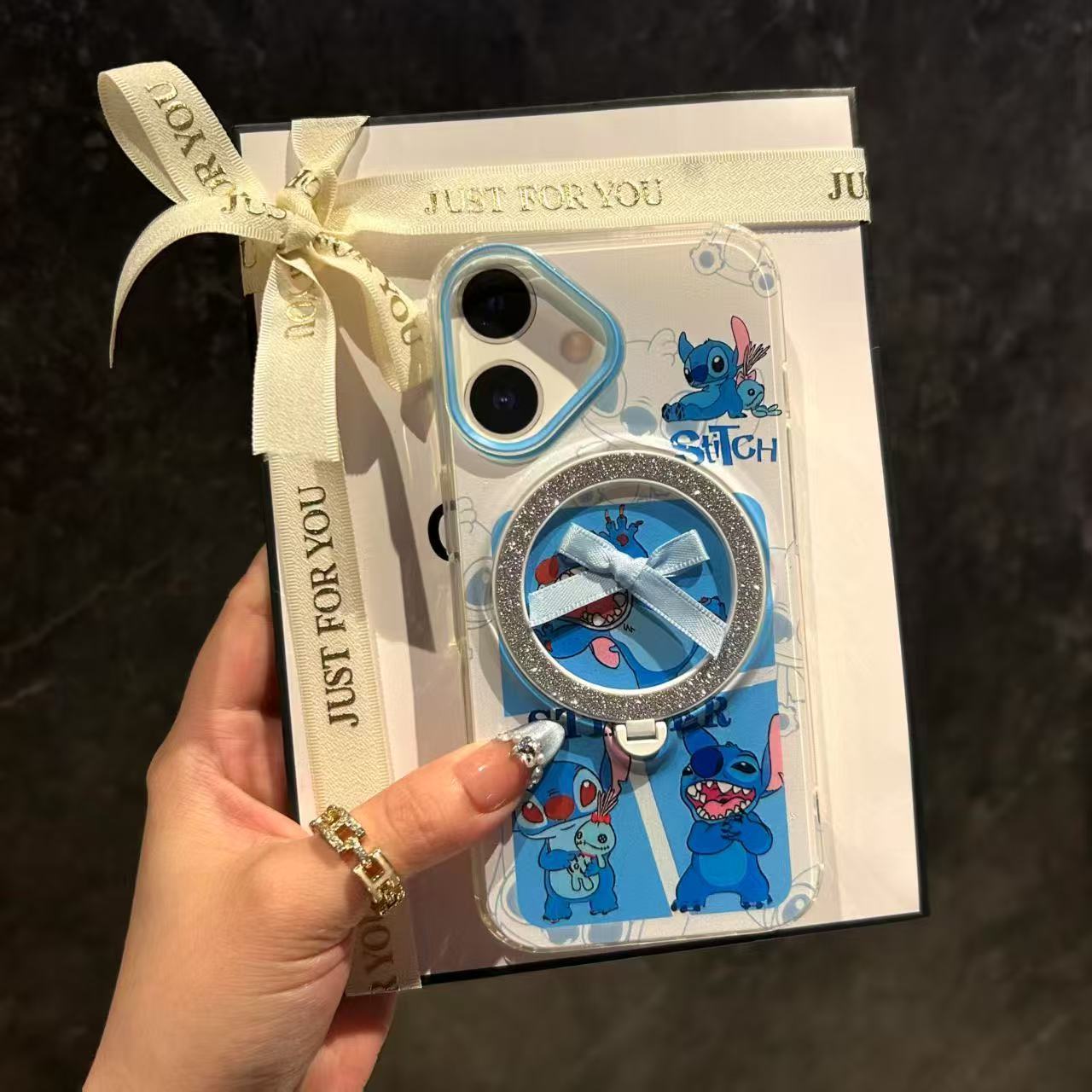 BEISOKY Cute Cartoon Glitter Magnetic Wireless Charging Phone Case Anti-fall Phone Cover for iphone 11 12 13 14 15 16 17 Pro Max
