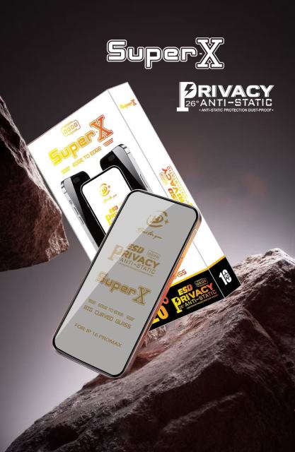 BEISOKY Super X Privacy Glass Anti-static Big Curved Edge Full Cover Anti Spy Tempered Glass Screen Protector Film for Iphone 13 14 15 16 17 Pro Max