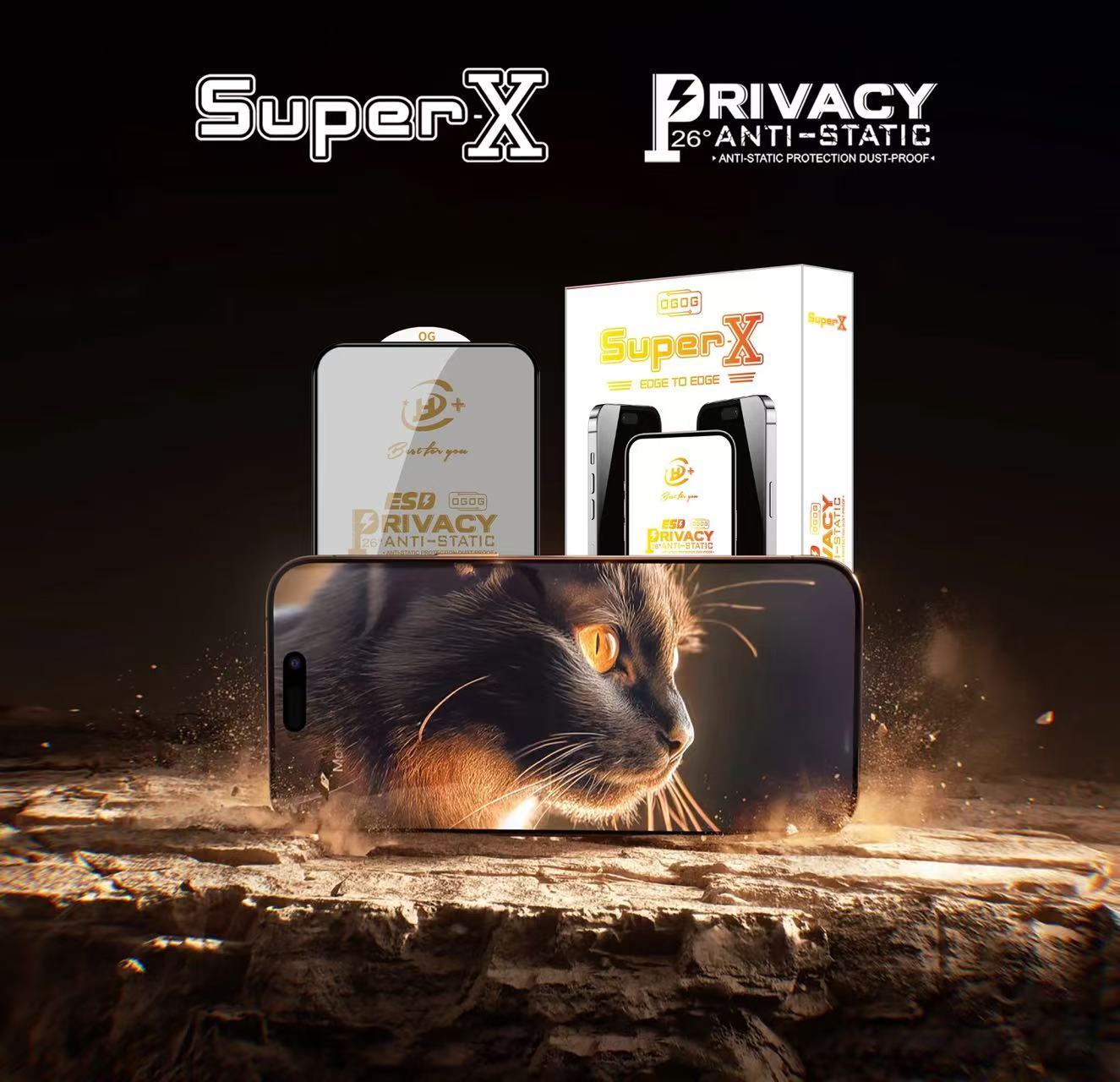 BEISOKY Super X Privacy Glass Anti-static Big Curved Edge Full Cover Anti Spy Tempered Glass Screen Protector Film for Iphone 13 14 15 16 17 Pro Max