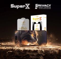 BEISOKY Super X Privacy Glass Anti-static Big Curved Edge Full Cover Anti Spy Tempered Glass Screen Protector Film for Iphone 13 14 15 16 17 Pro Max