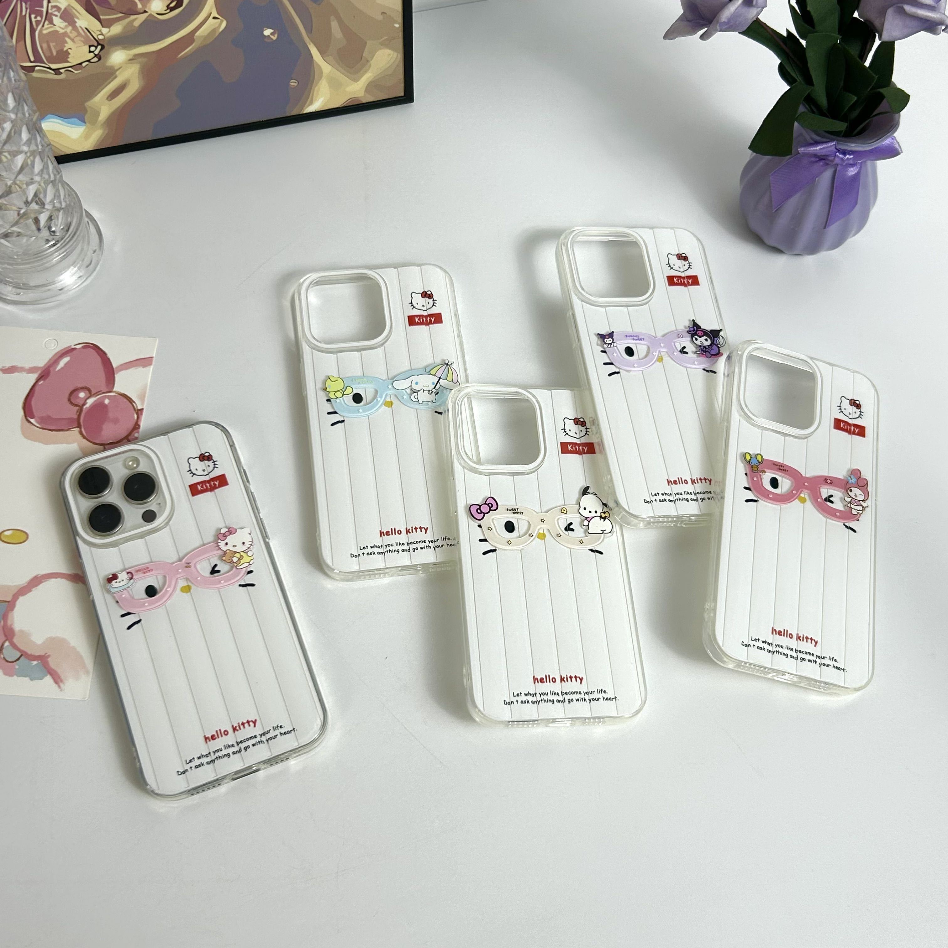 BEISOKY 3D Cute Cartoon Kulomi Hello Kitty Phone case for iPhone 11 12 13 14 15 16 Pro Max Anime Protect Back Cover