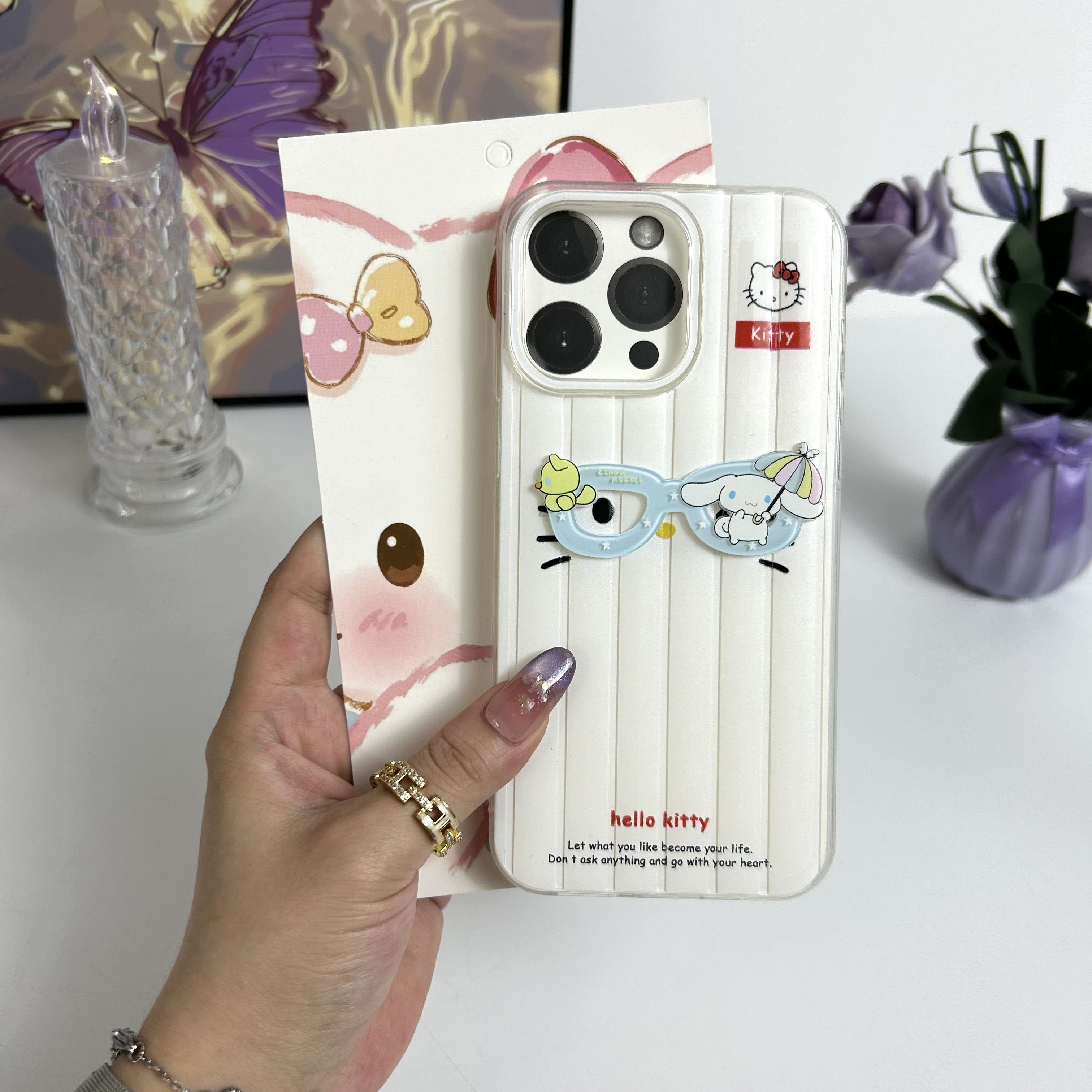 BEISOKY 3D Cute Cartoon Kulomi Hello Kitty Phone case for iPhone 11 12 13 14 15 16 Pro Max Anime Protect Back Cover