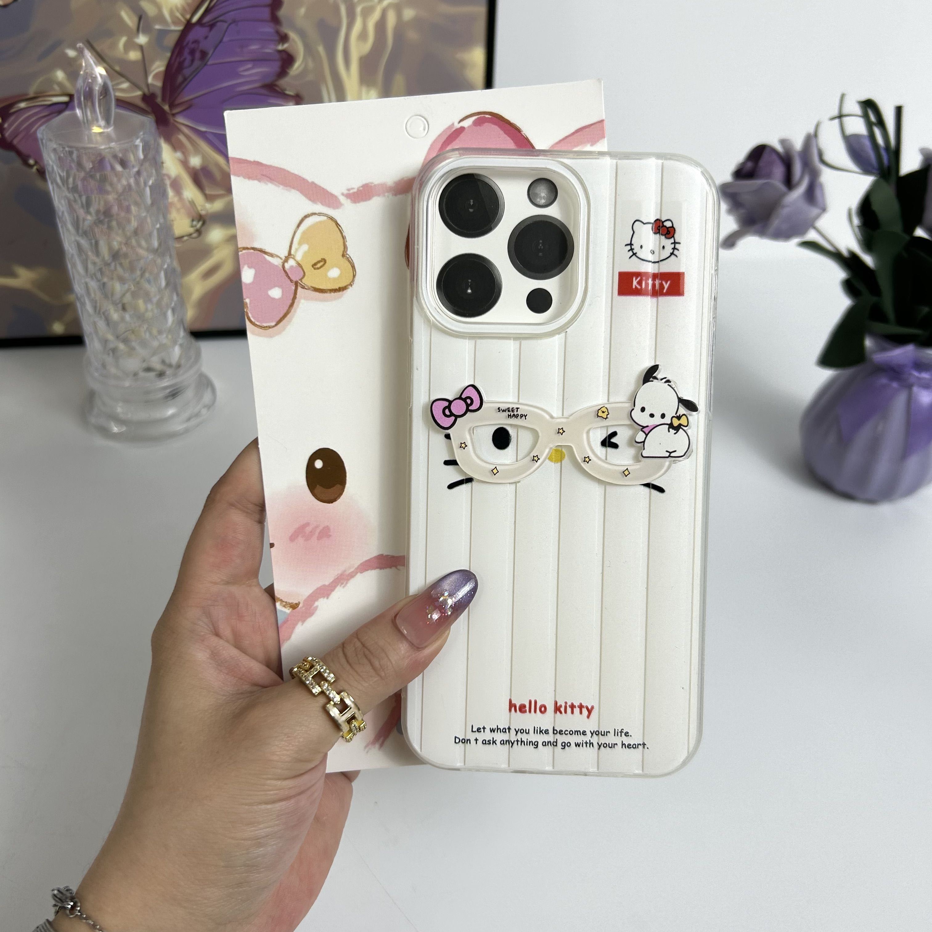 BEISOKY 3D Cute Cartoon Kulomi Hello Kitty Phone case for iPhone 11 12 13 14 15 16 Pro Max Anime Protect Back Cover