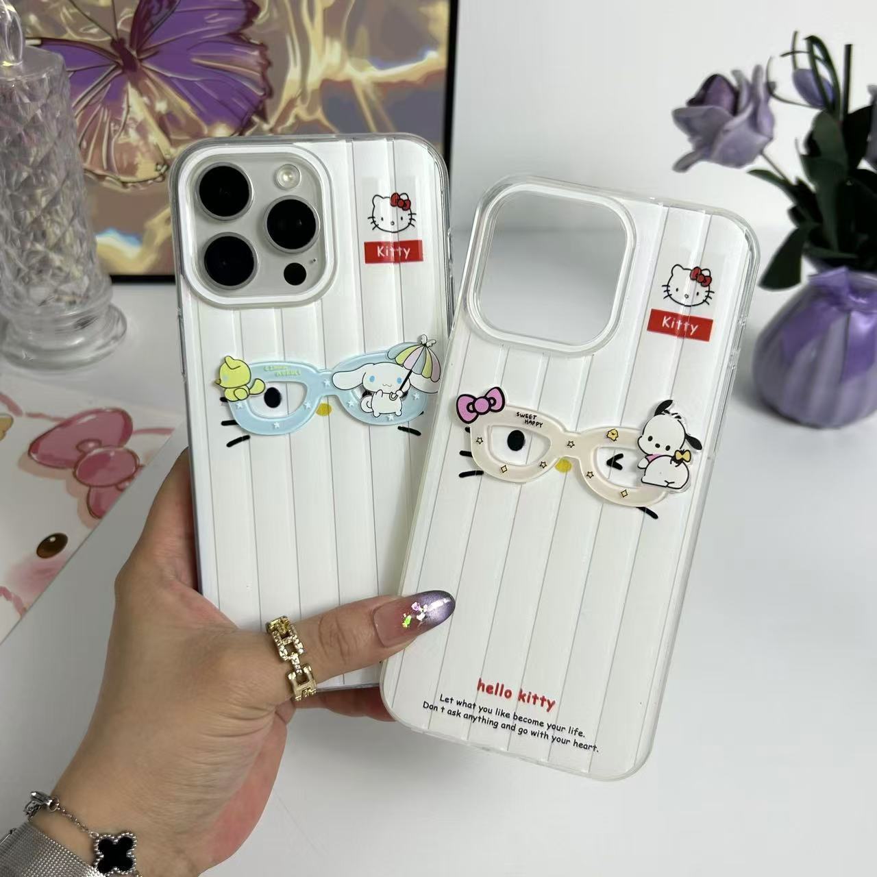 BEISOKY 3D Cute Cartoon Kulomi Hello Kitty Phone case for iPhone 11 12 13 14 15 16 Pro Max Anime Protect Back Cover
