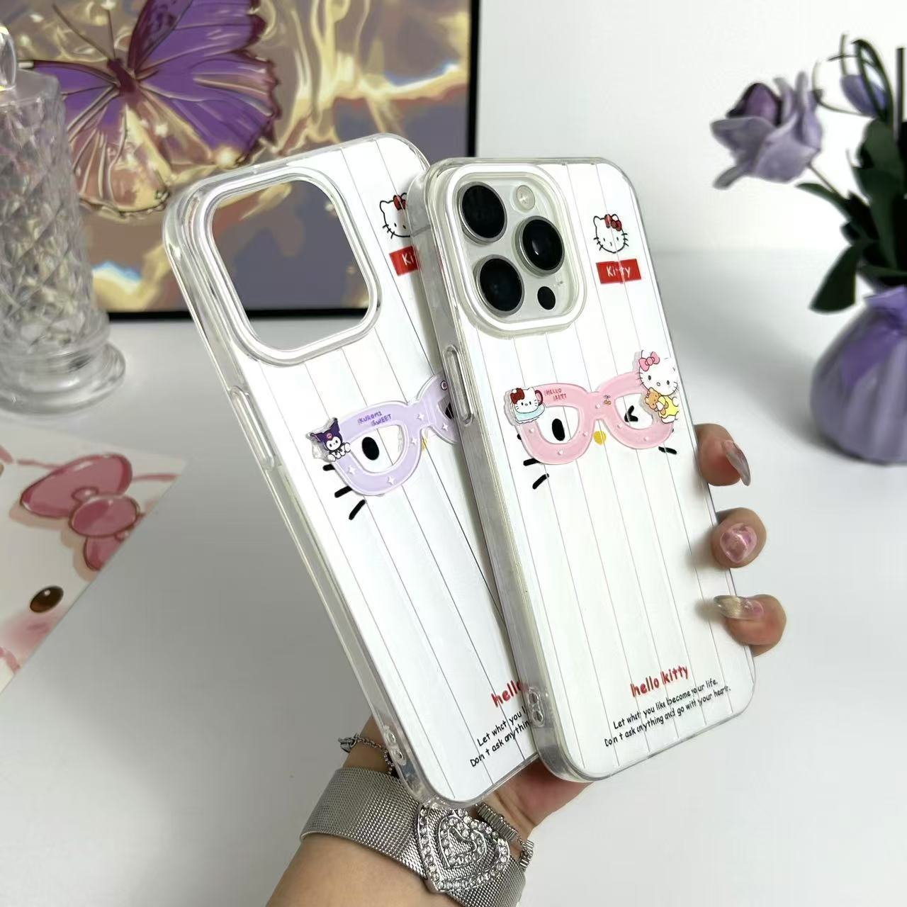 BEISOKY 3D Cute Cartoon Kulomi Hello Kitty Phone case for iPhone 11 12 13 14 15 16 Pro Max Anime Protect Back Cover