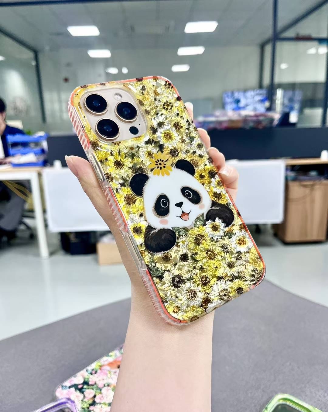 BEISOKY New Creative Laser Cute Panda Rabbit Phone Cover Case for Iphone 6 7 8 Plus X Xr XS 11 12 13 14 15 16 Pro Max