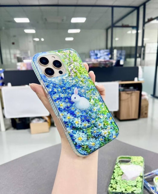 BEISOKY New Creative Laser Cute Panda Rabbit Phone Cover Case for Iphone 6 7 8 Plus X Xr XS 11 12 13 14 15 16 Pro Max