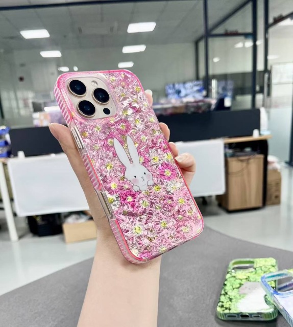 BEISOKY New Creative Laser Cute Panda Rabbit Phone Cover Case for Iphone 6 7 8 Plus X Xr XS 11 12 13 14 15 16 Pro Max